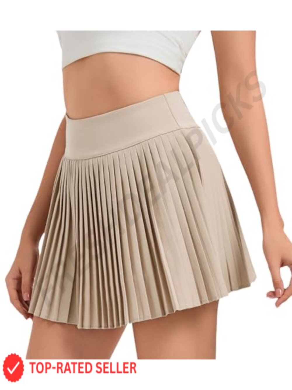 Pleated Skort with Shorts Pockets High Waisted Golf Tennis Athletic